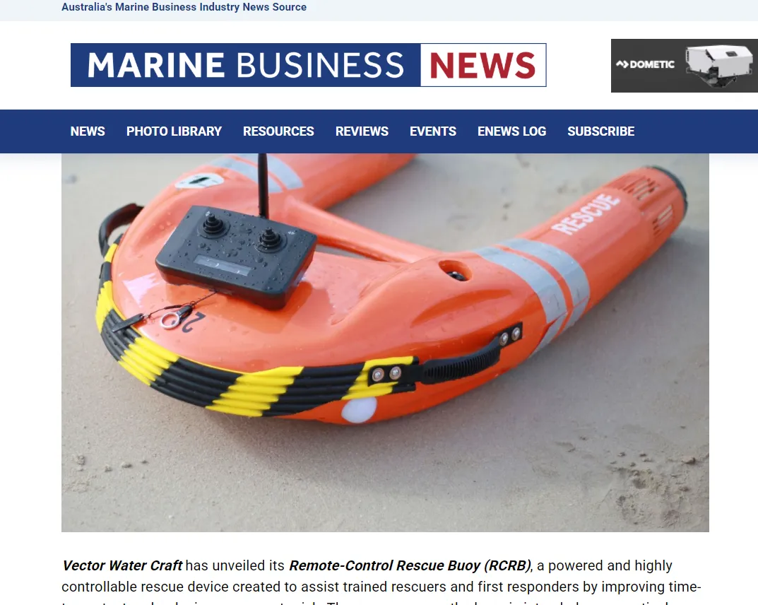 Vector Water Craft Remote Control Rescue Buoy featured in Marine Business News